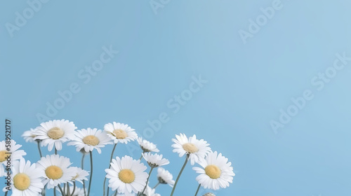 Chamomile background. Illustration AI Generative.