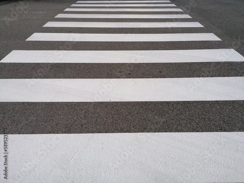 Detail of freshly painted crosswalks