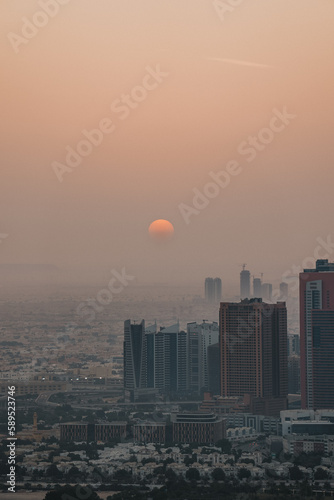 sunset in the city Dubai