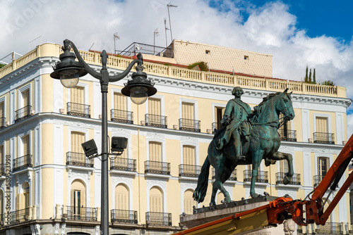 Statue of Carlos the III at Puerta del sol in Madrid Spain
