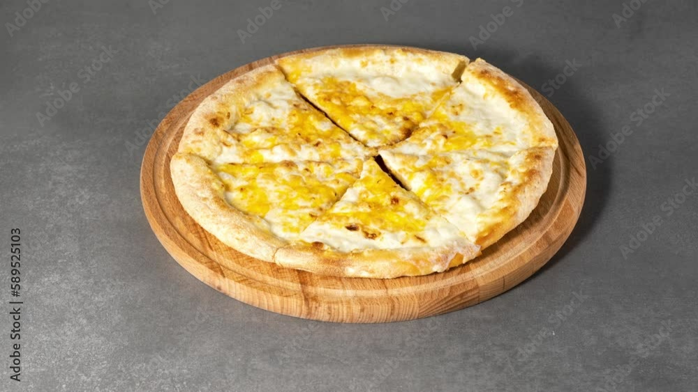Fresh and hot Pizza. Pizza slices disappear. Stop motion animation Fresh and hot Pizza. Pizza slices disappear. Stop motion animation