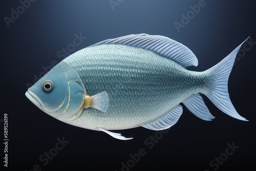 Fish Design Element on a Solid Background: Perfect for Underwater-themed Projects and Decor