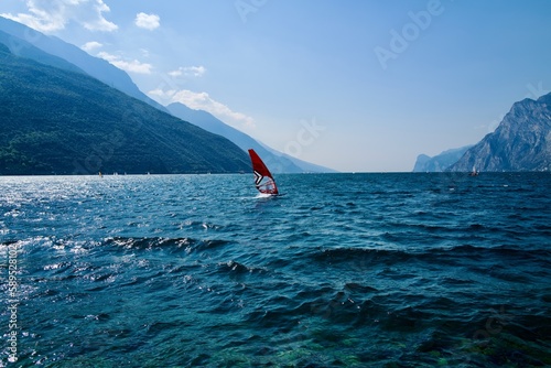 windsurfer on the lake of Garda, Trentino, Italy © Turner