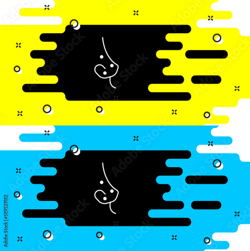 White Acne icon isolated on black background. Inflamed pimple on the skin. The sebum in the clogged pore promotes the growth of a bacteria. Vector