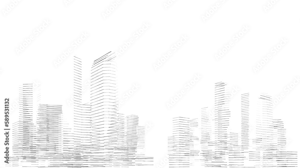 Fototapeta premium Sketch of a city