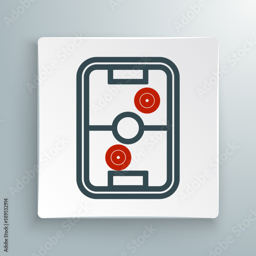 Line Air hockey table icon isolated on white background. Colorful outline concept. Vector