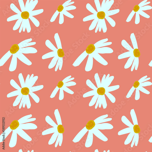 daisy seamless pattern for fashion graphics on pink background.
trend spring summer print optimist positive inspiration motivation