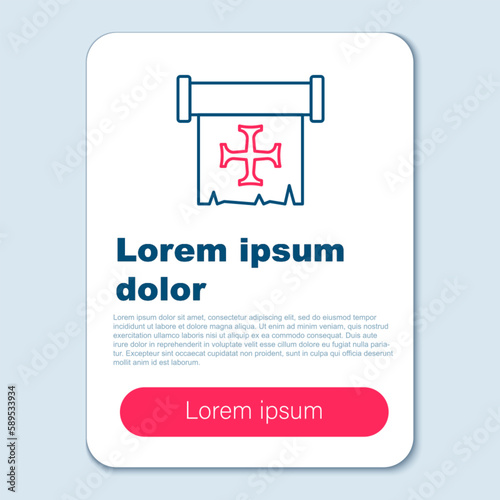 Line Crusade icon isolated on grey background. Colorful outline concept. Vector