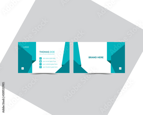 
double sided business card design template. Personal visiting card without company logo.
Modern shape, Luxury light and Vector illustration print template.