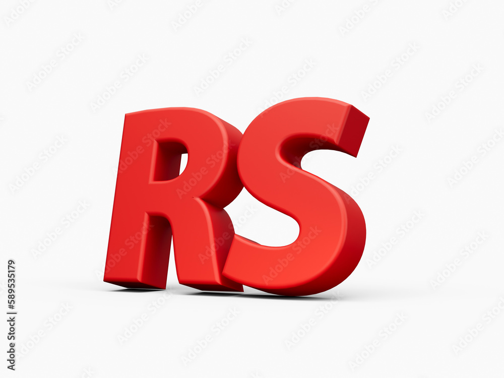 3d Red Shiny Pakistani Rupee Currency Symbol Rs Isolated On White Background, 3d illustration 3d Red Shiny Pakistani Rupee Currency Symbol Rs Isolated On White Background, 3d illustration