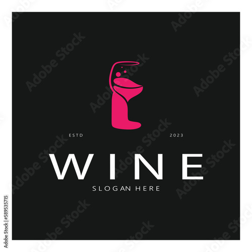 Wine logo design template.vector illustration of icon-vector