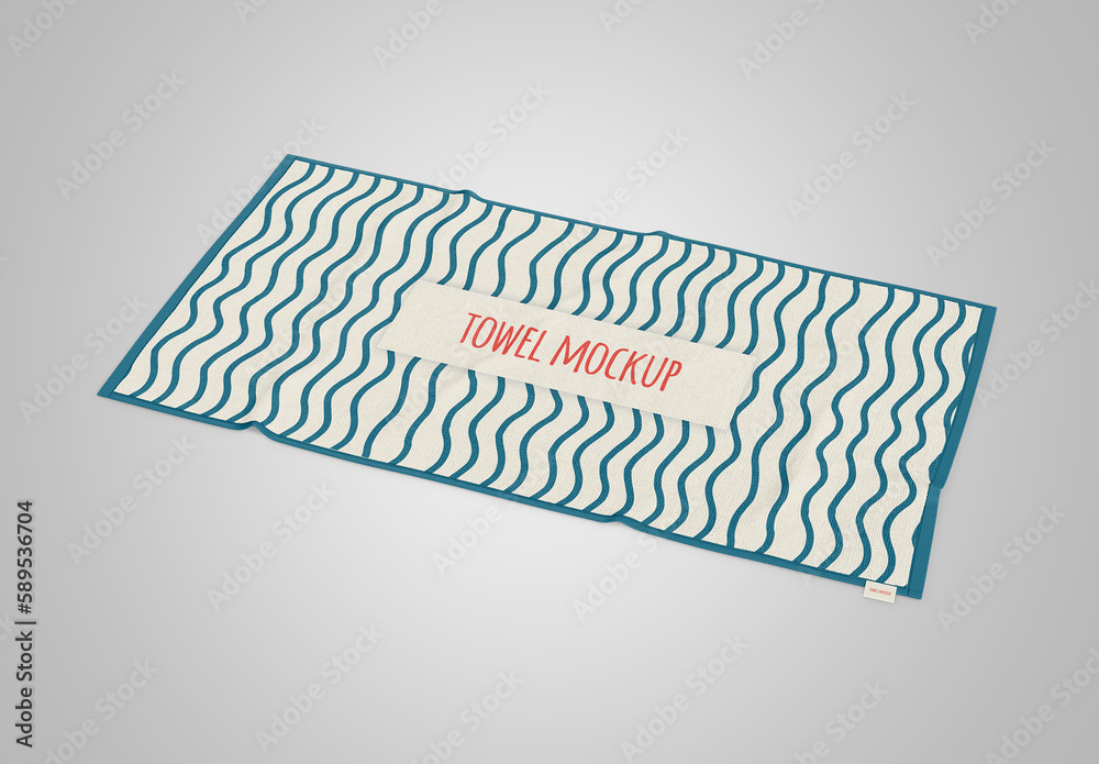 Rectangular Beach Towel Mockup Stock Template Adobe Stock