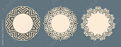 Vector isolated vintage label design with circle frame