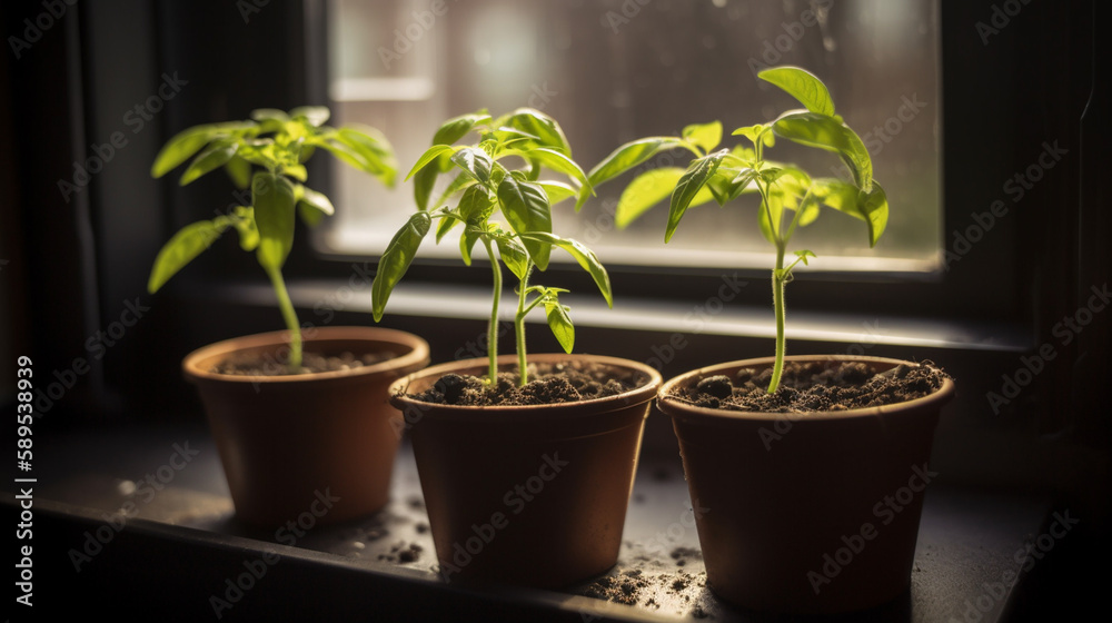 Seedlings of cucumbers in cups. Selective focus. Generative AI, Seedlings of cucumbers in cups. Selective focus. Generative AI,