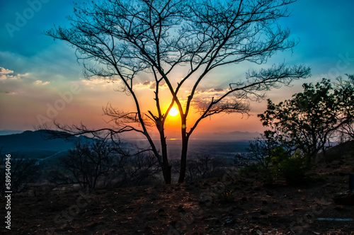 Sunset in Malawi, landascape Africa