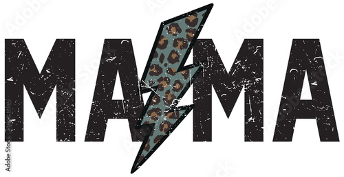Mama and leopard png design