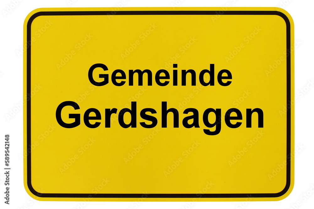 Illustration eines Ortsschildes der Gemeinde Gerdshagen in Brandenburg Illustration eines Ortsschildes der Gemeinde Gerdshagen in Brandenburg