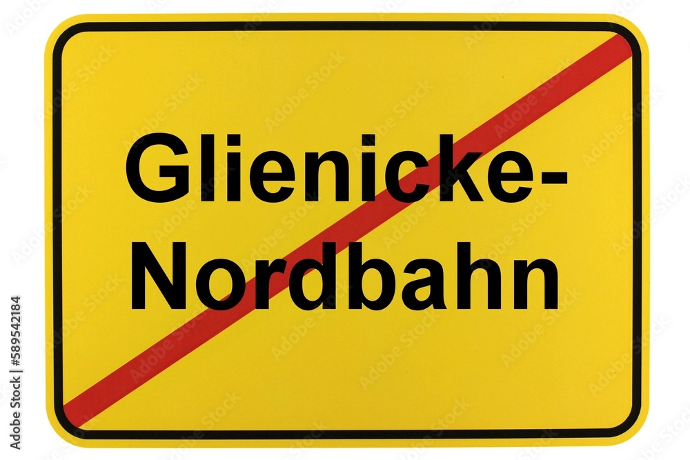 Illustration eines Ortsschildes der Gemeinde Glienicke-Nordbahn in Brandenburg
