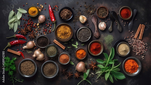 Herbs and spices. Generative ai.