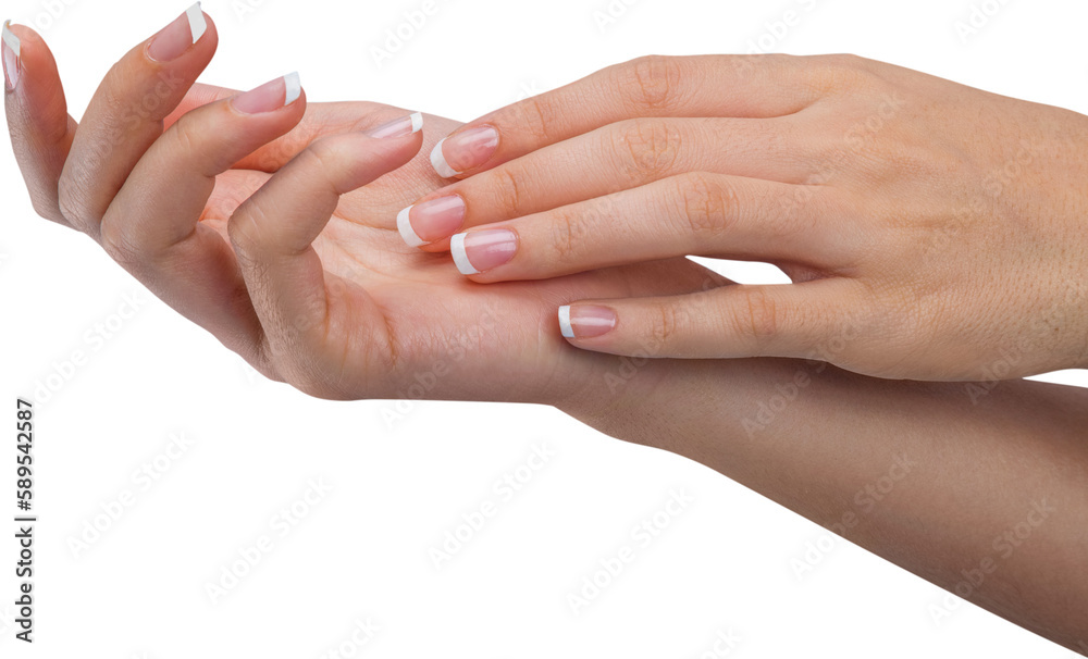 Beautiful woman's nails with beautiful french manicure Beautiful woman's nails with beautiful french manicure