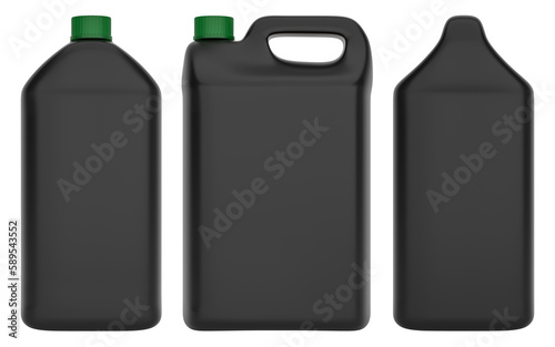 Mockup of blank plastic / hdpe 5l container without labels.