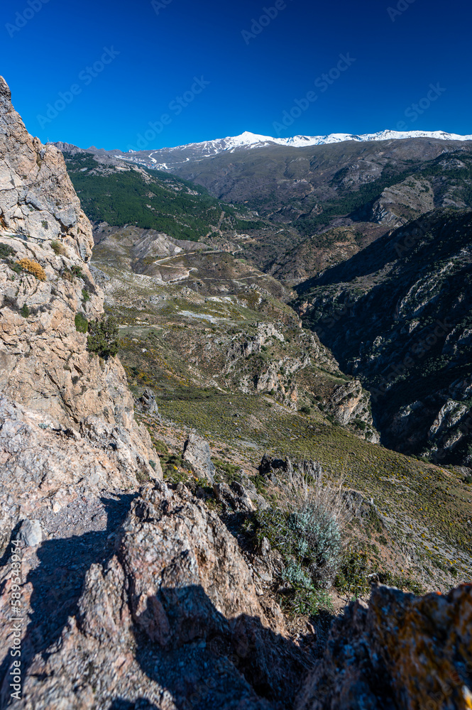 Landscape of the Sierra Nevada mountain range, Spain.