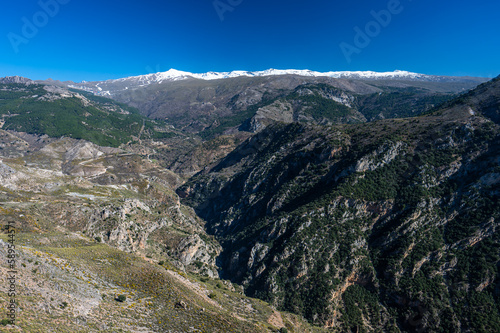 Landscape of the Sierra Nevada mountain range, Spain.