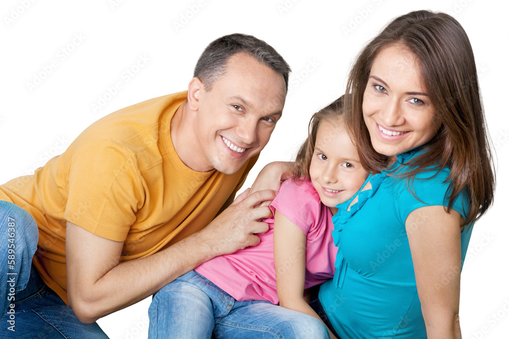 Portrait of Happy Family with Daughter Portrait of Happy Family with Daughter