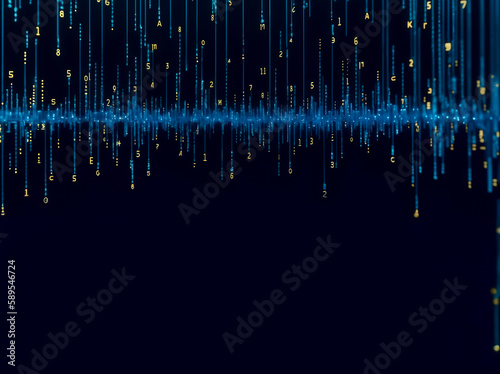 Abstract computer data characters, big data, and internet technology concepts