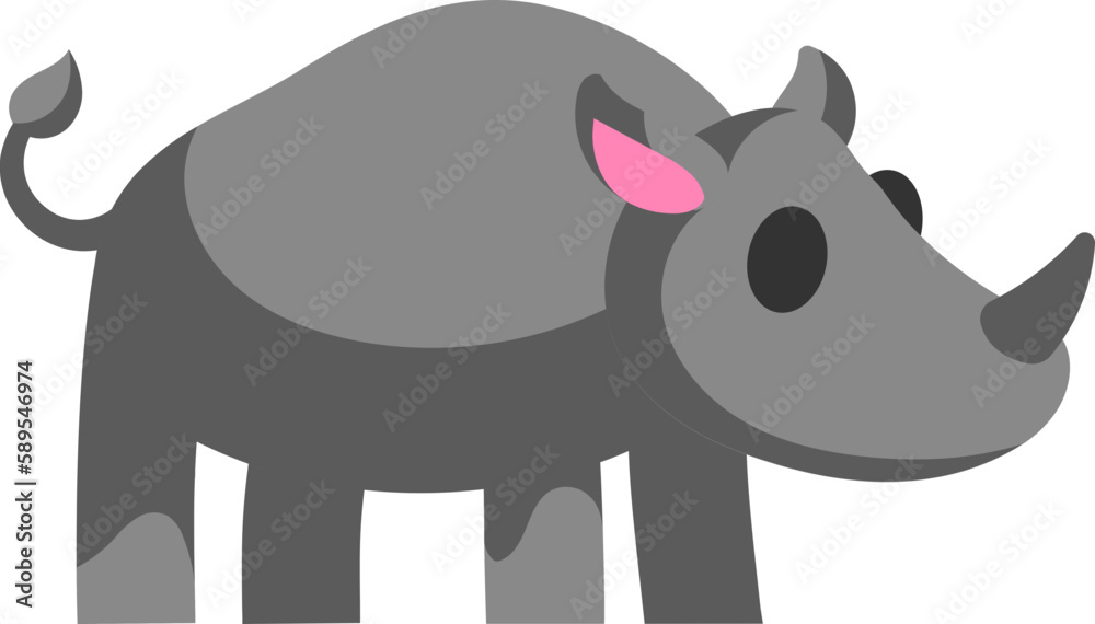 Naklejka premium Cute Animal Rhinoceros