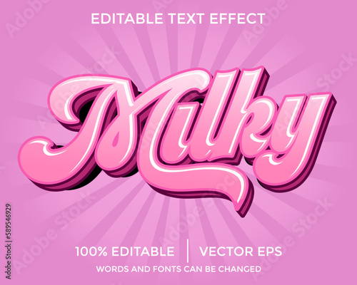 Editable vector milk text effect