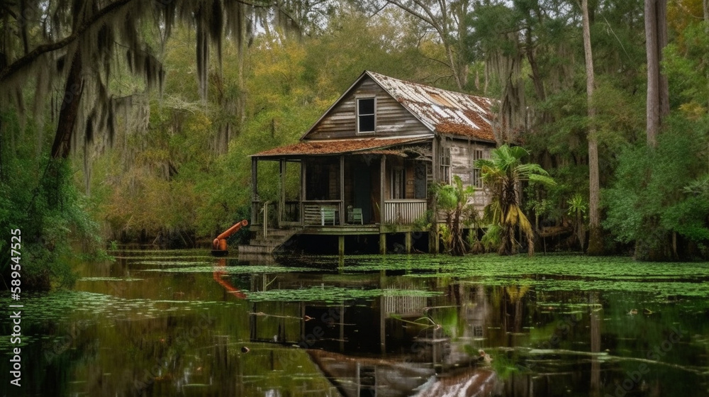 Fototapeta premium house on the bayou