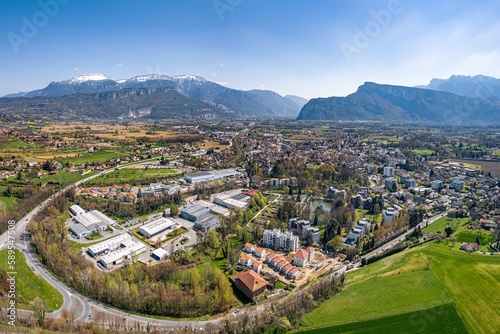 Moirans vue de drone, Isère, Auvergne-Rhône-Alpes, France