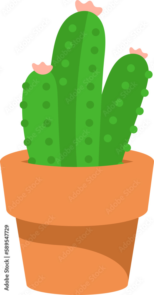 Cute Cactus with Pottery Pot