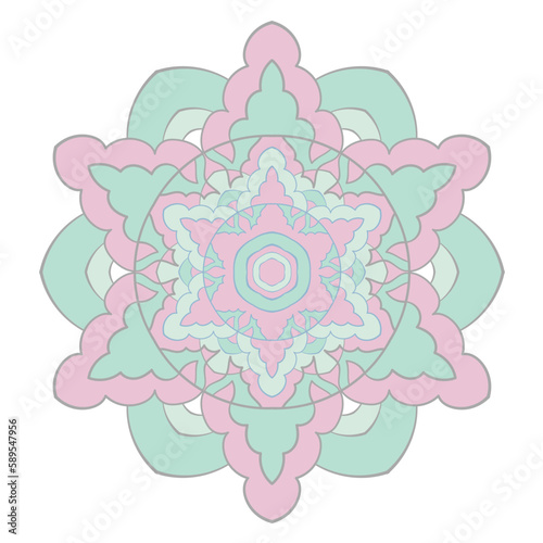 Decorative ornament. Mandala vector illustration. Elegant colorful graphic design element. © pictures_for_you