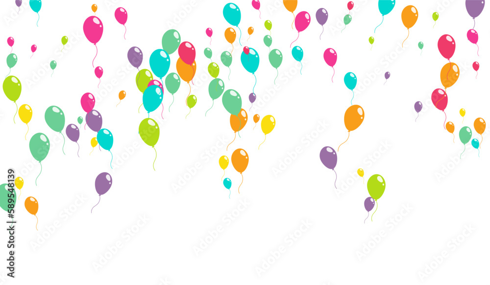 Color Decoration Baloon Vector  White Background.
