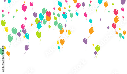 Color Decoration Baloon Vector  White Background.