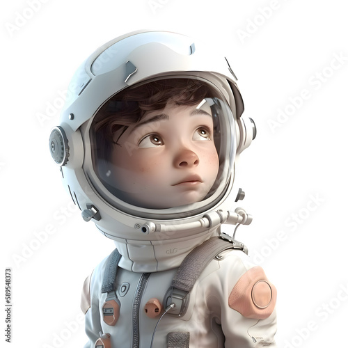 The Final Frontier 3D Render of Astronaut on White Background PNG Transparent Background