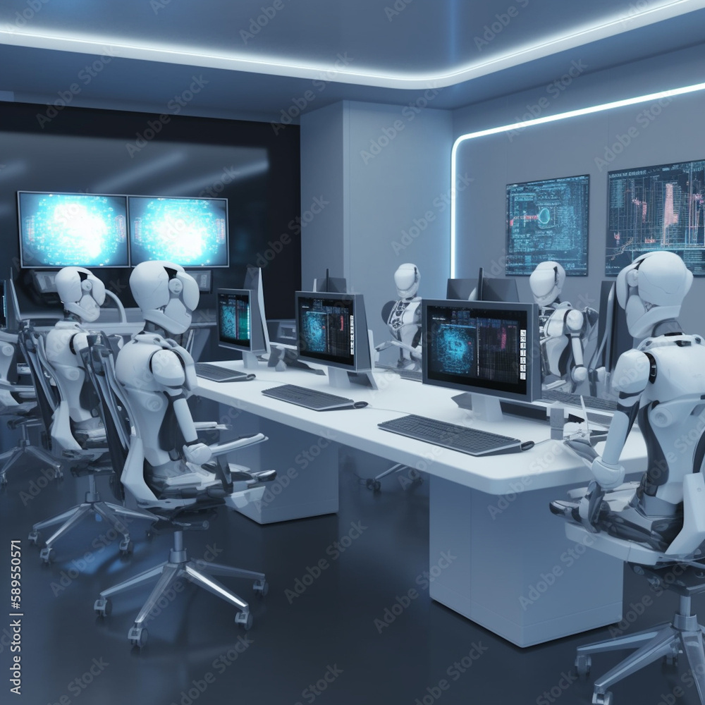 AI Robots at Work in the Office|Generative AI AI Robots at Work in the Office|Generative AI