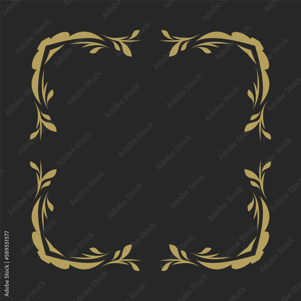 Obraz premium A frame with a gold border on a black background