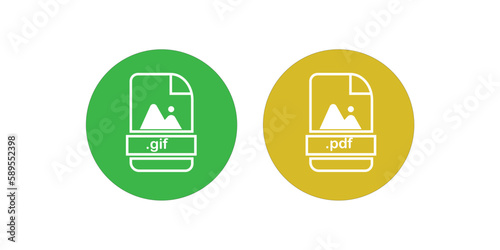 File formats icon. GIF and PDF. file document icon vector illustration.