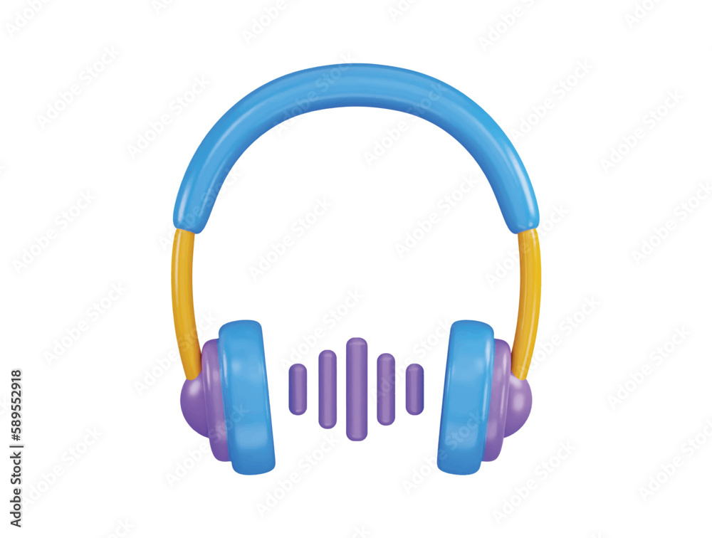 wireless headphone icon 3d rendering vector illustration wireless headphone icon 3d rendering vector illustration