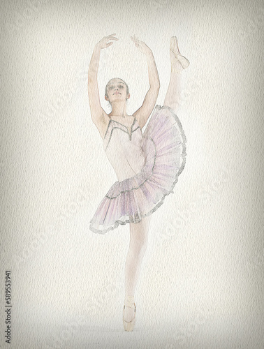 Watercolor of a ballet dancer