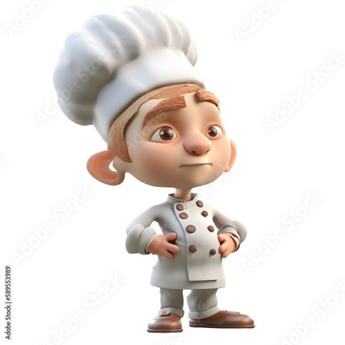 Modern 3D Chef with Tablet Ideal for Online Cooking Classes or Recipe Apps PNG Transparent Background