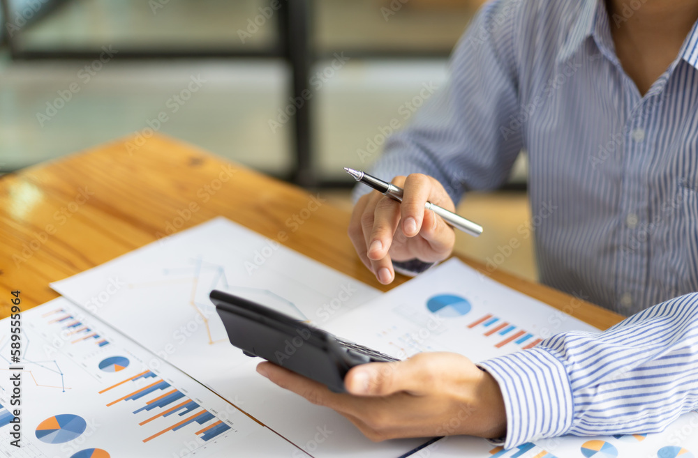 Fototapeta premium The concept of finance and accounting in the office.