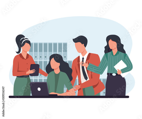 Business team working process concept. Office people discussion and brainstorming	

