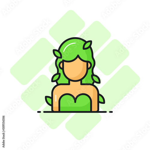 Beautiful design icon of gaia in trendy style, save the world vector, world earth day icon design