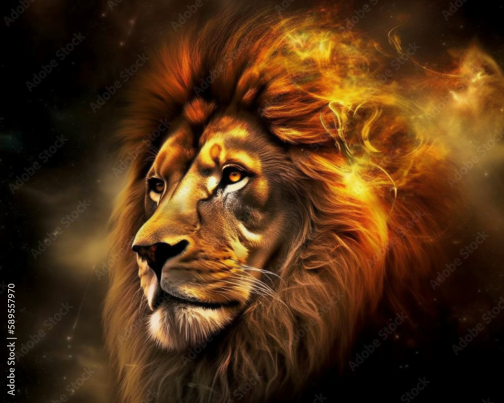 Naklejka premium Lion