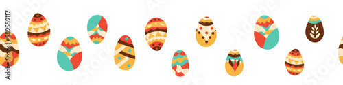 a border of Easter on a isolated background. Vector illustration 
