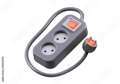 3d rendering of socket illustration, suitable for your projects related to power and electricity 